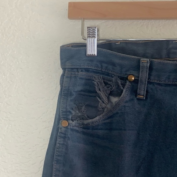 Wrangler | Vintage western straight leg denim high rise jeans patched si… - Picture 5 of 9